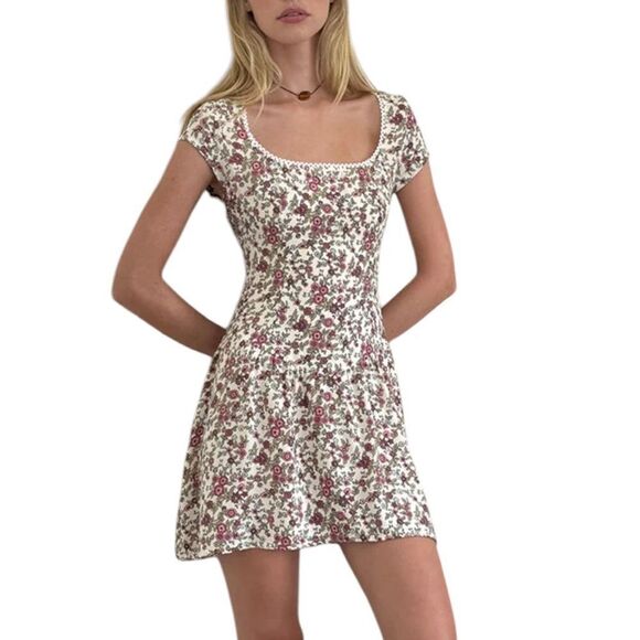 Motel Tipani Mini Dress Vintage bloom Ivory M NWT - Picture 1 of 4